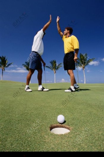 打高尔夫球图片