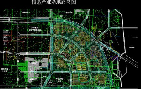 郑州某信息产业基地路网图图片