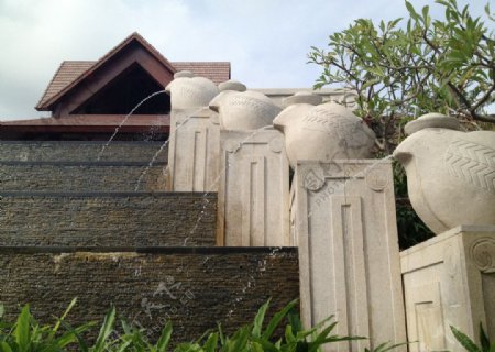 亚龙湾街区建筑雕塑喷泉景观图片