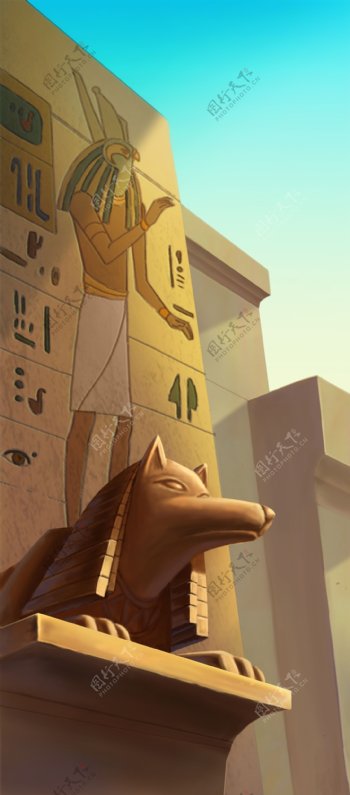 动画背景埃及雕像图片