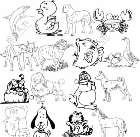 卡通动物图片