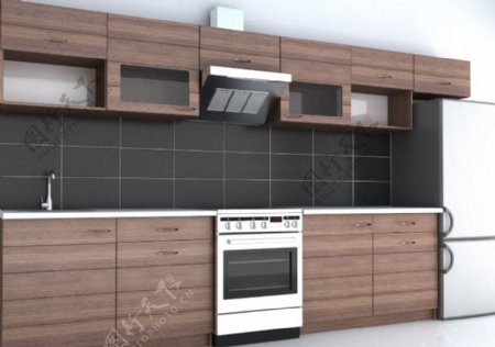 3D整体厨房模型图片