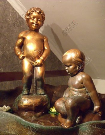 铜雕塑铜雕小孩图片