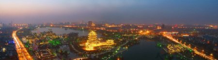 大明湖夜景图图片