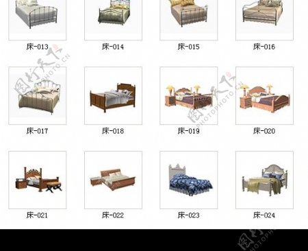 室内模型床图片