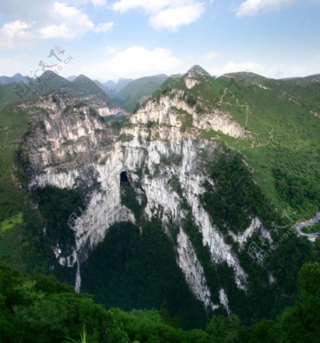 中国卡斯特天坑石围图片