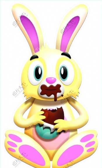 爱吃巧克力的兔子图片