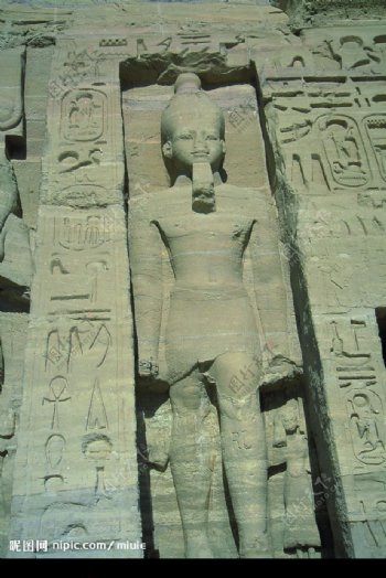 埃及象形文字及法老雕塑图片