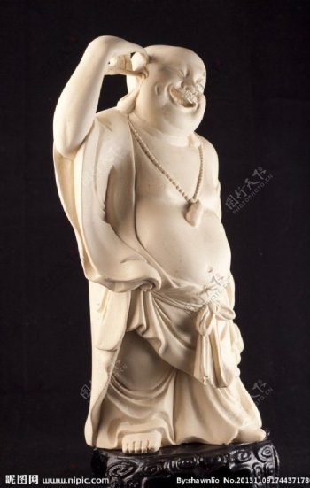 象牙雕弥勒佛像图片