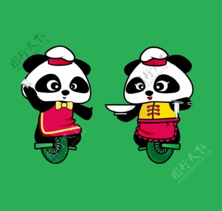 卡通熊猫形象图片