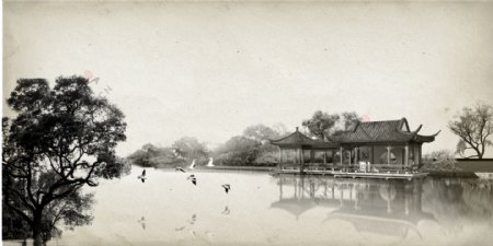 中国风水墨风景背景图片