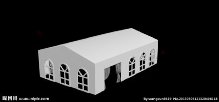 篷房3D模型图片