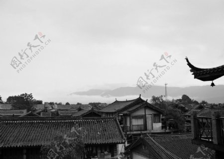束河古镇中国风水墨图片