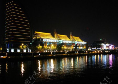 海河夜景图片