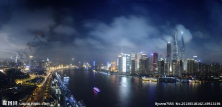 夜幕黄浦江两岸图片