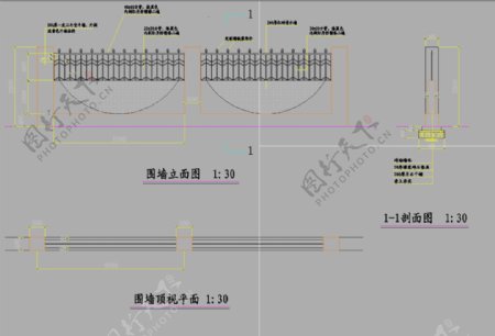 公园景观围墙立面图片