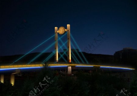 大桥夜景效果图图片