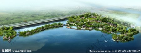 杭州西湖鸟瞰图图片