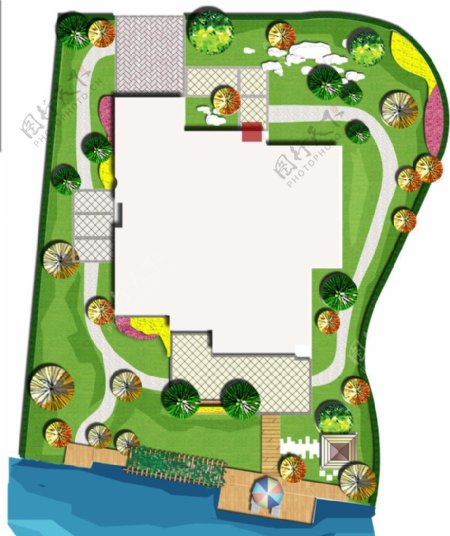别墅庭院设计图片