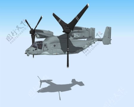 V22鱼鹰巡航状态精细3D模型图片