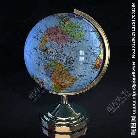 地球仪3D模型图片