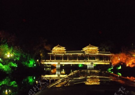 桂林桃花江夜景图片
