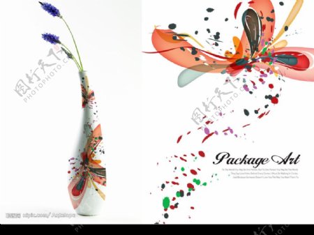 花瓶花纹印刷素材图片