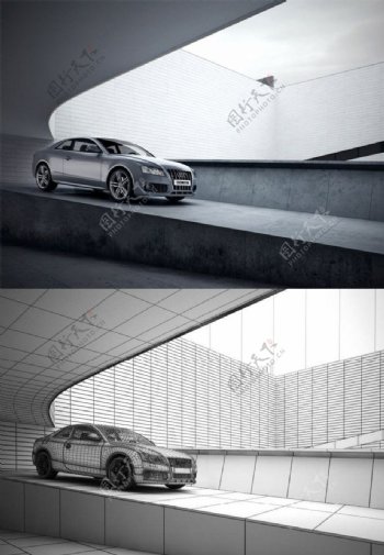 3D汽车展示场景图片