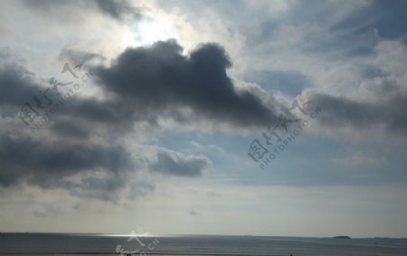 海滩云彩图片
