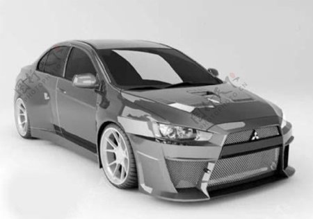 超酷三菱跑车3D模型素材图片