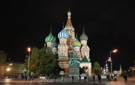 俄罗斯红场夜景图片