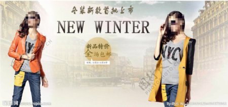 女式冬装上市广告图片