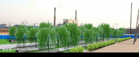 化工厂院绿化设计图片