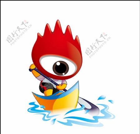 2008北京奥运皮划艇男子小浪人矢量素材图片