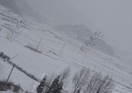 花鱼村雪景图片