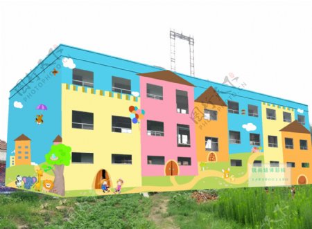 幼儿园外墙彩绘图片
