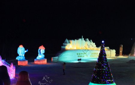 冰雪大世界夜景图片
