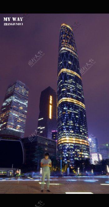 广州国际金融中心夜景图片
