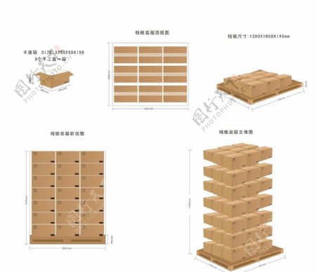 装箱示意图卡通箱图片