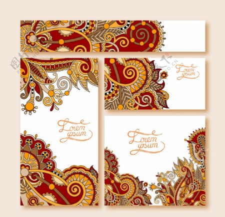 古典民族花纹卡片设计图片
