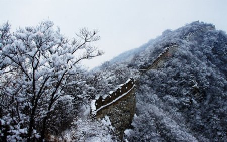 长城雪景图片