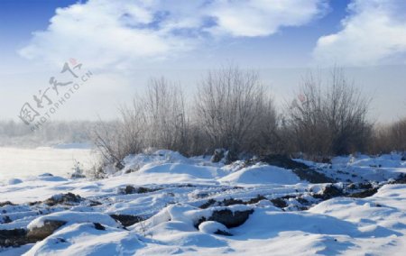 南坝外冬天风景图片