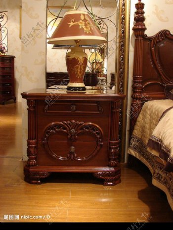 经典欧式家具床头柜图片