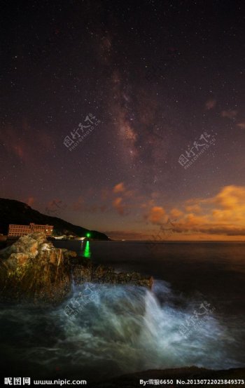 万山岛银河夜景图图片