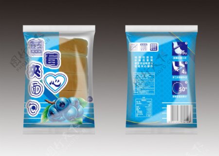 蓝莓面包包装平面图图片