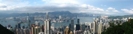 香港太平山顶俯瞰维港全貌图片