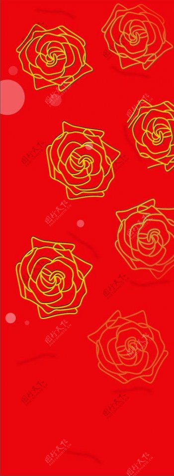 金色玫瑰红底纹图片