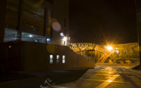 校园的夜图片