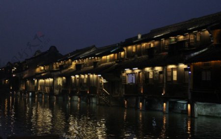 美丽乌镇夜景图片