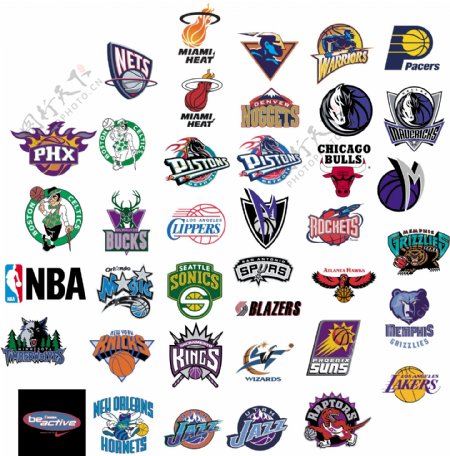 NBA球队全矢量标志图片
